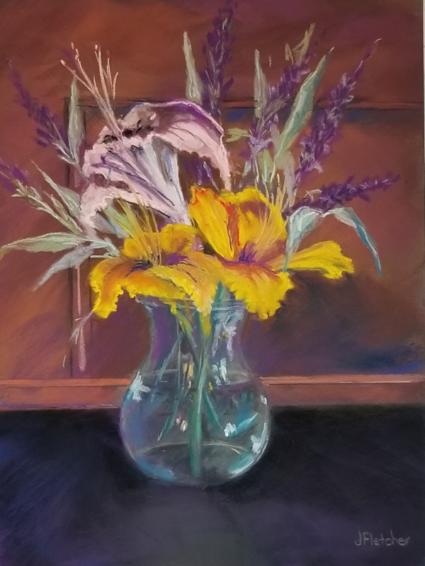 Lilies on the Buffet by artist Julia Fletcher
